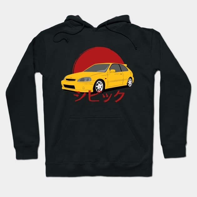 Honda Civic EK Japan Hoodie by AliceEye555